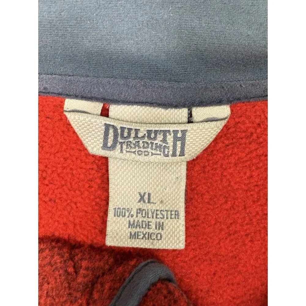 Duluth Trading Co Fleece Zip Up Jacket Mens Size XL Red Outdoor Work Chore Coat
